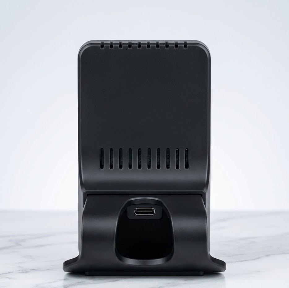 10W Wireless Fast Charging Stand - Universal Desktop Charger Dock with Type-C Input for Qi-Enabled Smartphones