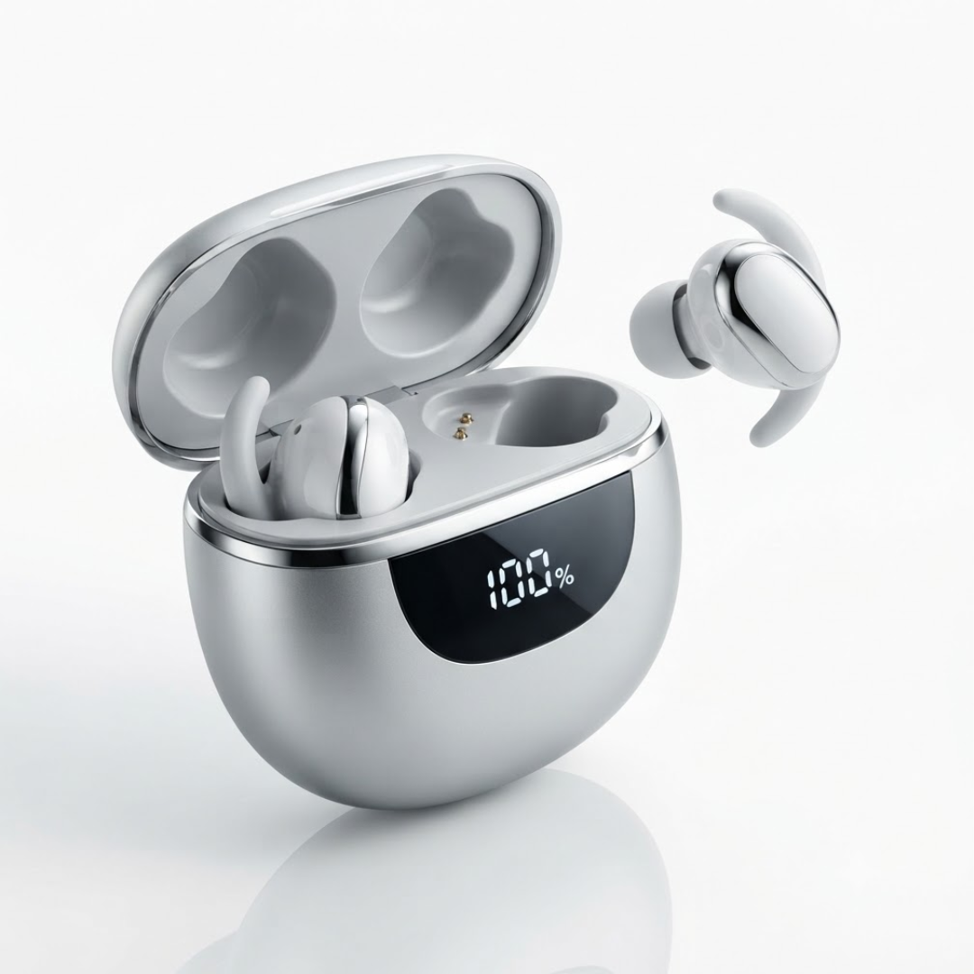 Noise Cancelling TWS Earbuds with ANC & ENC, Deep Bass Wireless Earphones with Charging Case & Bass Sound