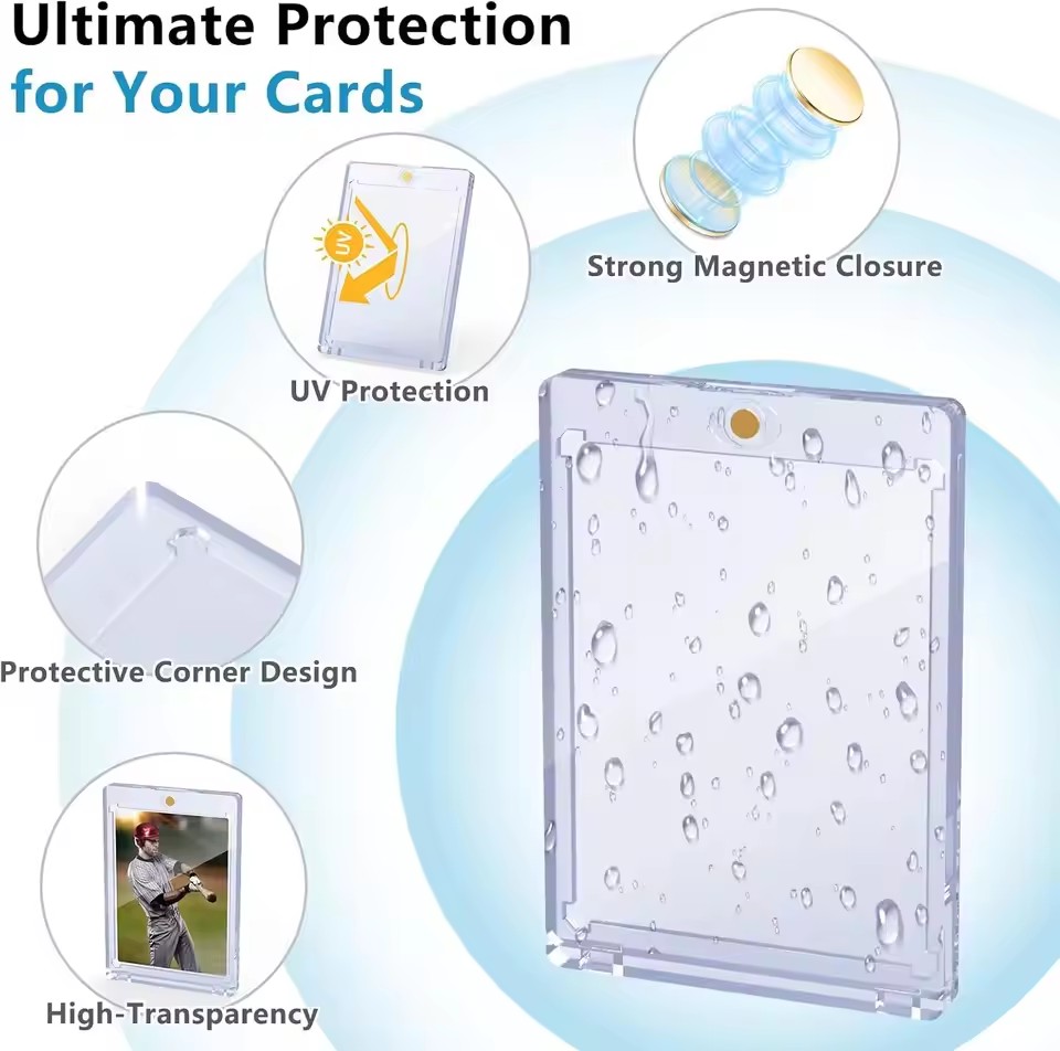 Magnetic Card Holder Support Set Protectors Hard Plastic Sleeves Trading Display Case For Pokemon Baseball Sports