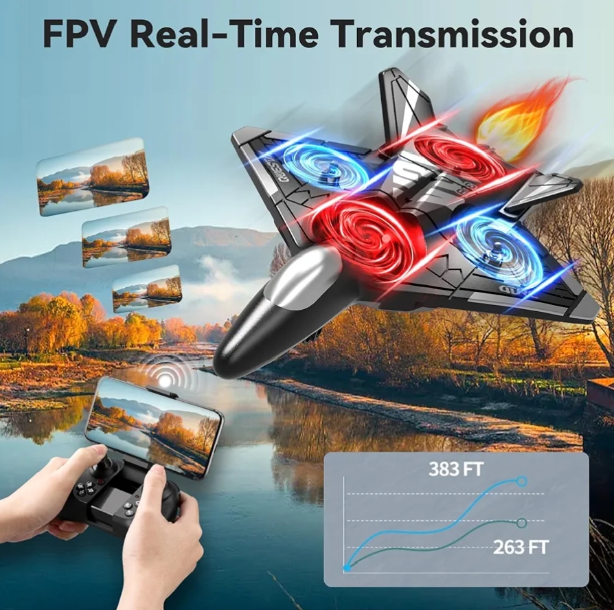 Fighter Jet Remote Control Airplane Toy for Kids | RC Fighter Jet Plane with Lights & Long Range | 360 Flip Stunt Roll & Rechargeable Remote Control Aircraft