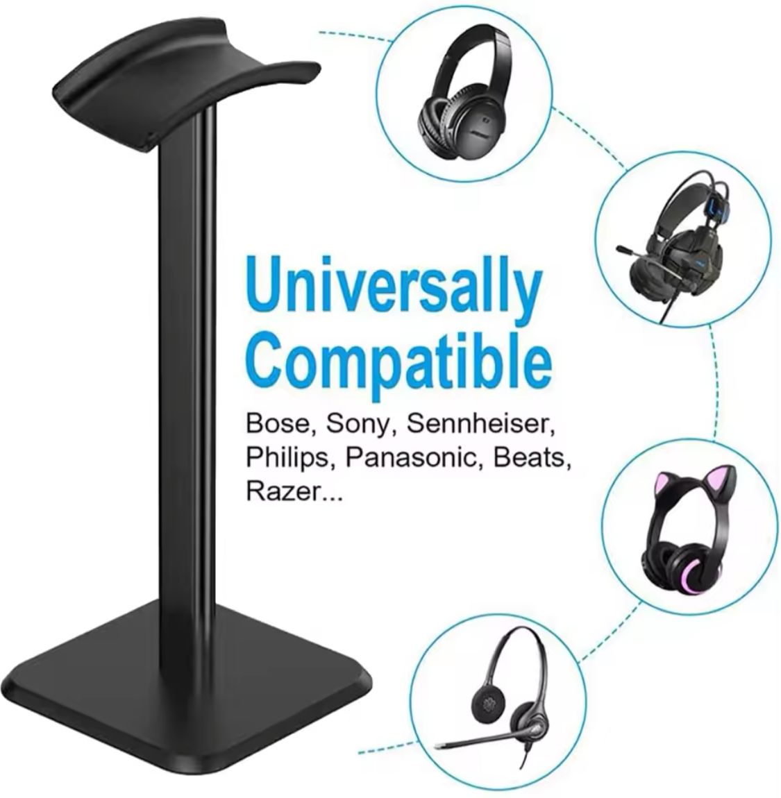 Rock Steady High Quality Aluminum Alloy + ABS Gaming Headphones Headset Stand