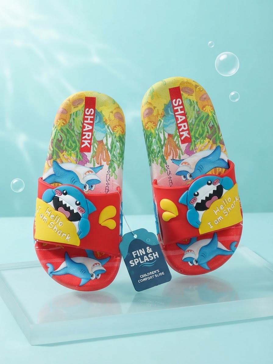 shark slippers for boys & girls