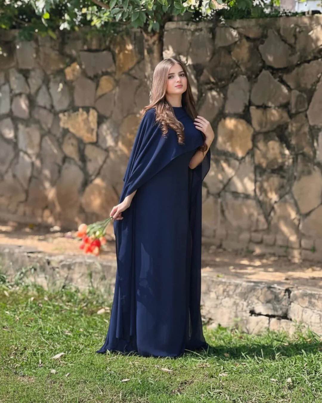 Eid collection/Two Tone Cap Shawl With Long Fitting Body Maxi And Dori Chiffon 2Pcs for girls/women wear