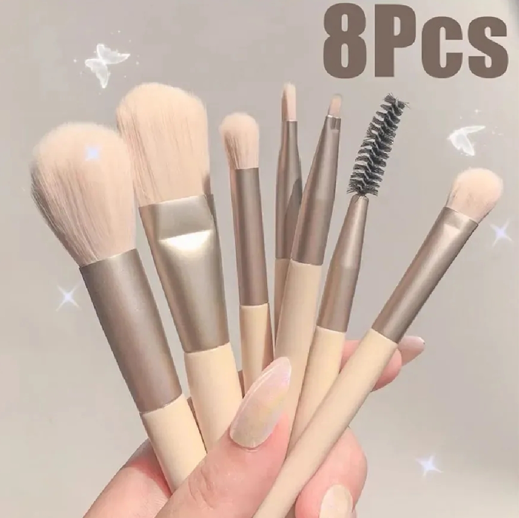 New 8Pcs Makeup Brush Set Makeup Concealer Brush Blush Loose Powder Brush Eye Shadow Highlighter Foundation Brush Beauty Tools