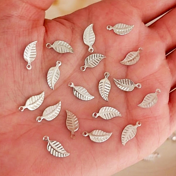 120pcs Silver Leaf Charms for Bracelets, Earrings & DIY Jewelry Making