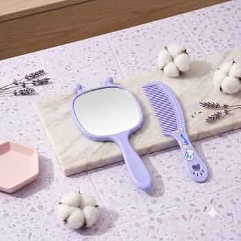 Pink Comb and Mirror Set