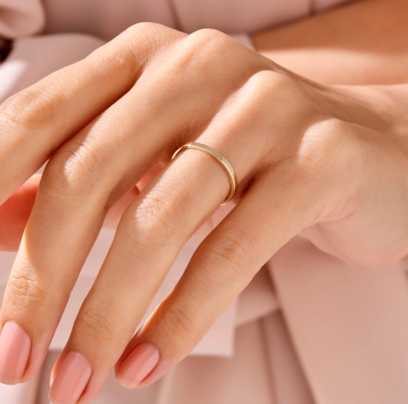Premium Plain Gold Rings Stainless Steel  with Classic Mirror Polishing  – Lightweight & Stylish Daily Wear