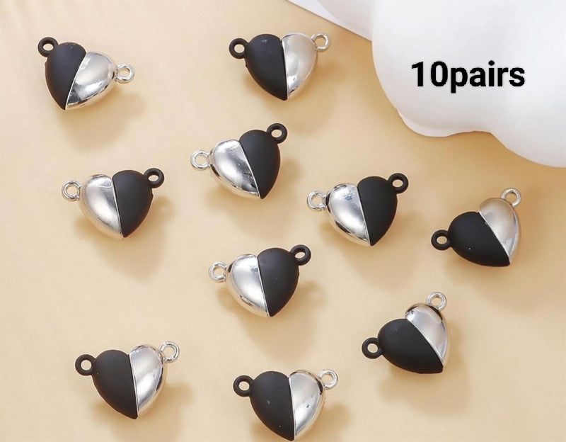HOT DEAL NO1 5set/bag Mixed Colour Love Heart Magnet Buckle Strong Magnetic Clasps Necklace Bracelet Buckle Connectors End Caps DIY Jewelry Making