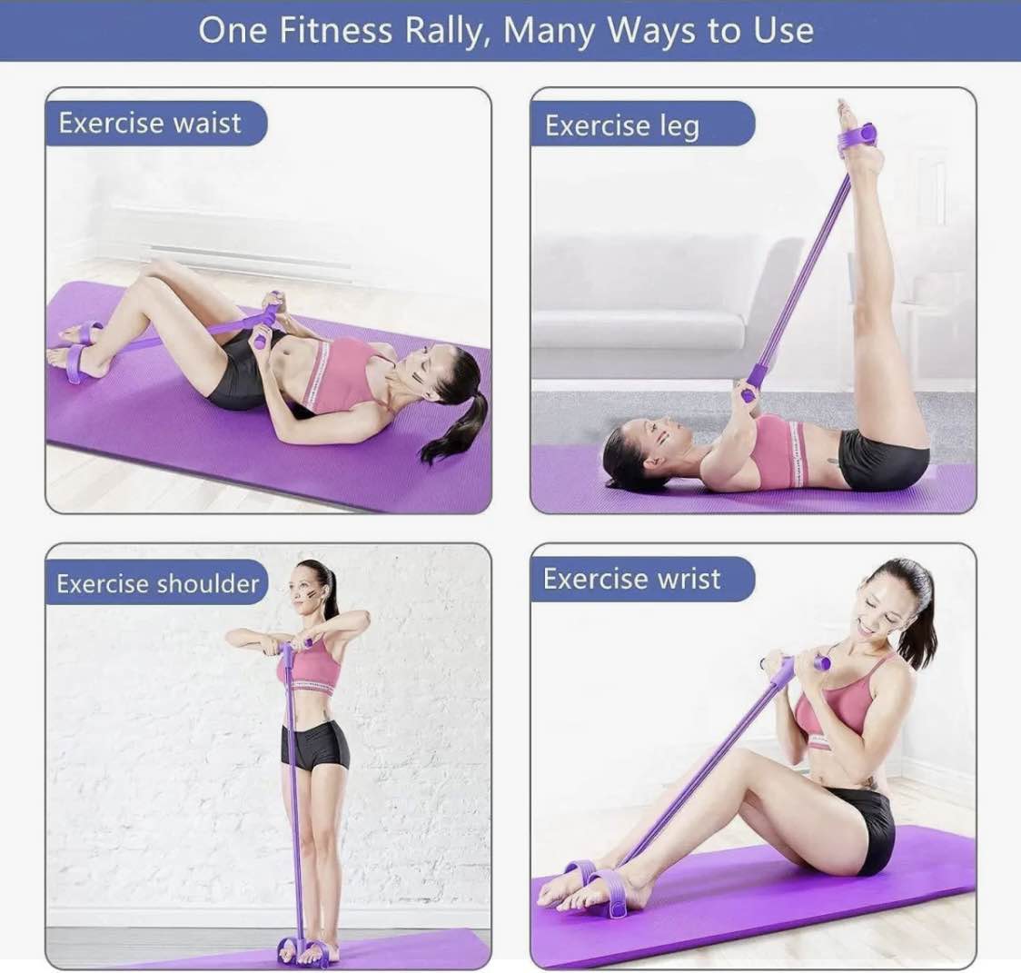 Resistance Tube Exercise Set with Pedal & Bar | Adjustable Resistance Bands for Home Workout, Fitness, Yoga & Strength Training
