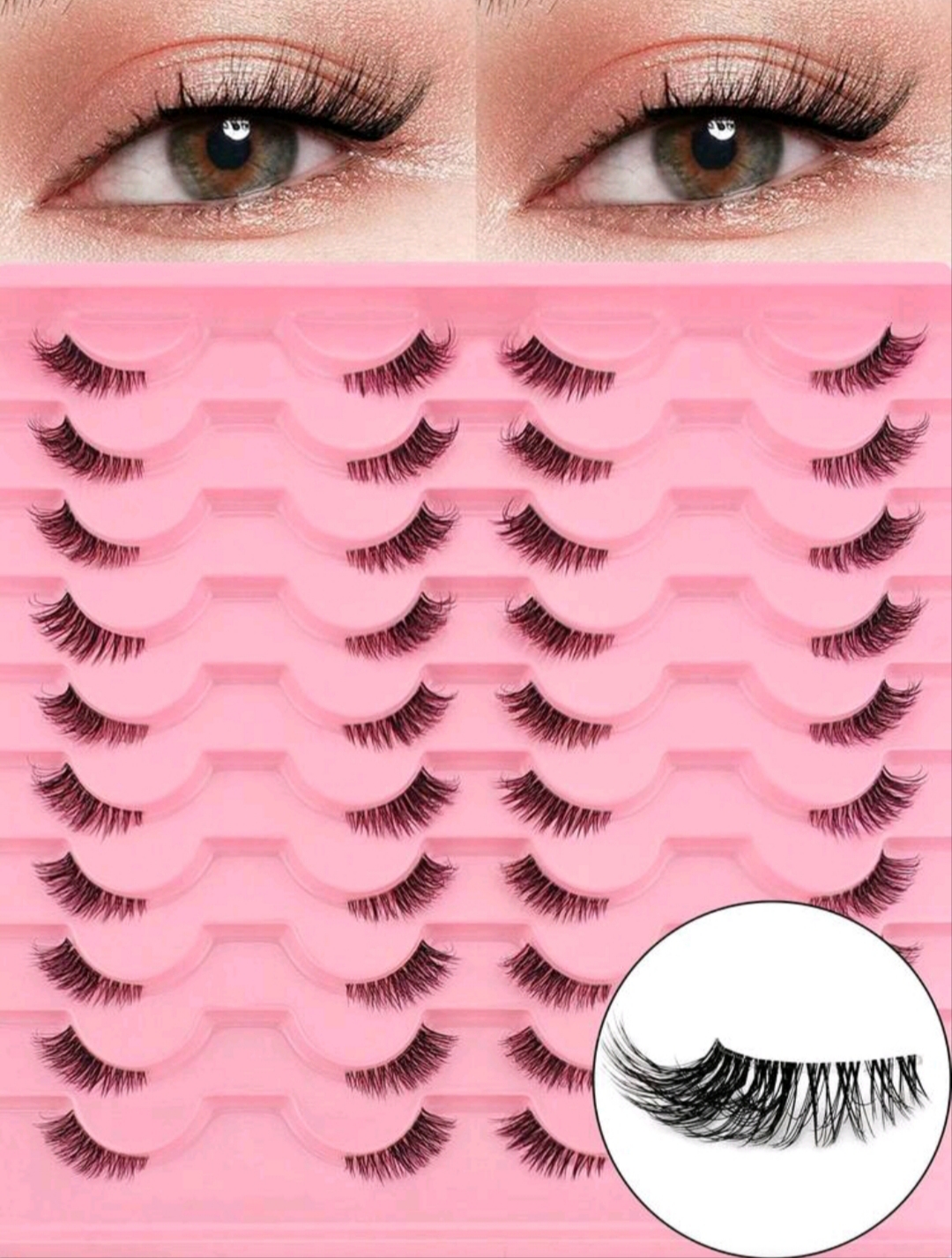 Natural Half-Strip Cat Eye Transparent Band False Eyelashes, Fluffy Lightweight 3D Faux Mink False Eyelash Set, Soft Wispy False Eyelashes - Suitable For Cosplay, European And American Style Extra Long Lashes