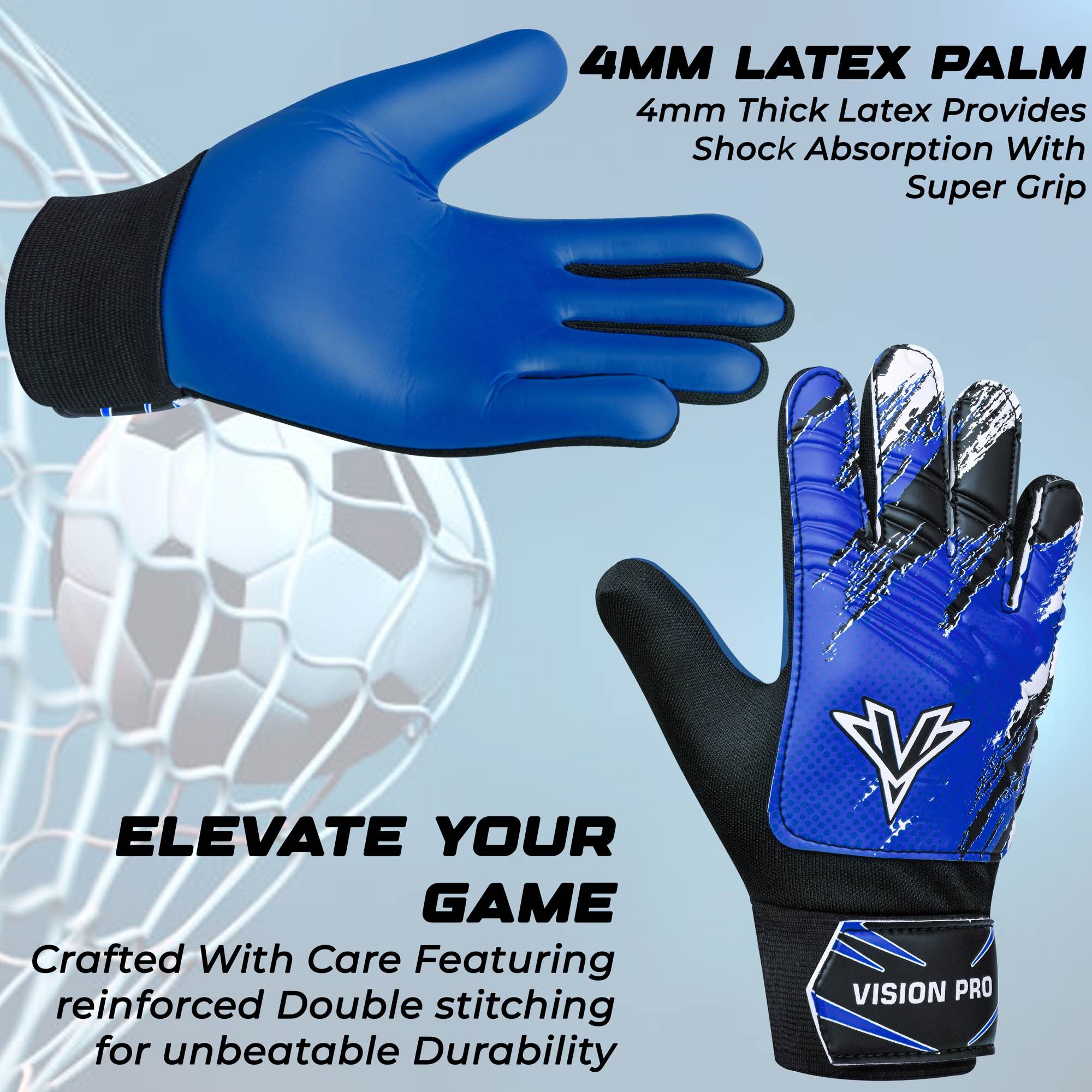 Kids Goalkeeper Gloves Soccer Goalie Football Glove Super Grip Training Gloves youth Sizes For Boys and Girls
