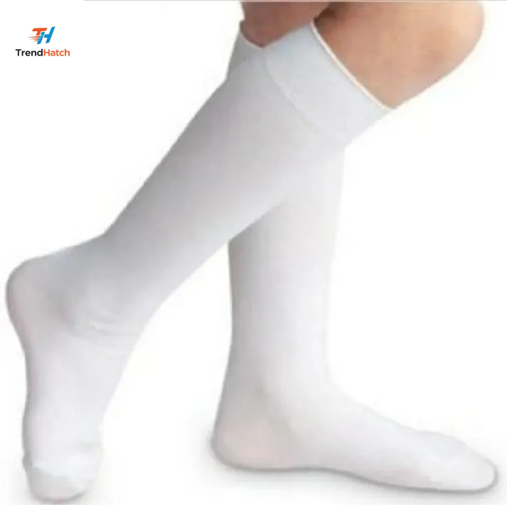 Pack of 3 Cotton White Standard Long Socks for Mens and Women - Pure White Soft Cotton Fabric - White Socks for School and Office Wear for Mens and Women