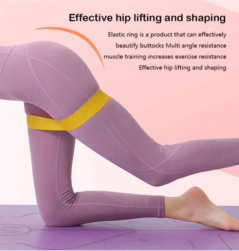 5pcs Yoga Tension Belt Fitness Elastic Belt Resistance Belt Squat Butt AIDS  Tension Ring Stretching Exercise