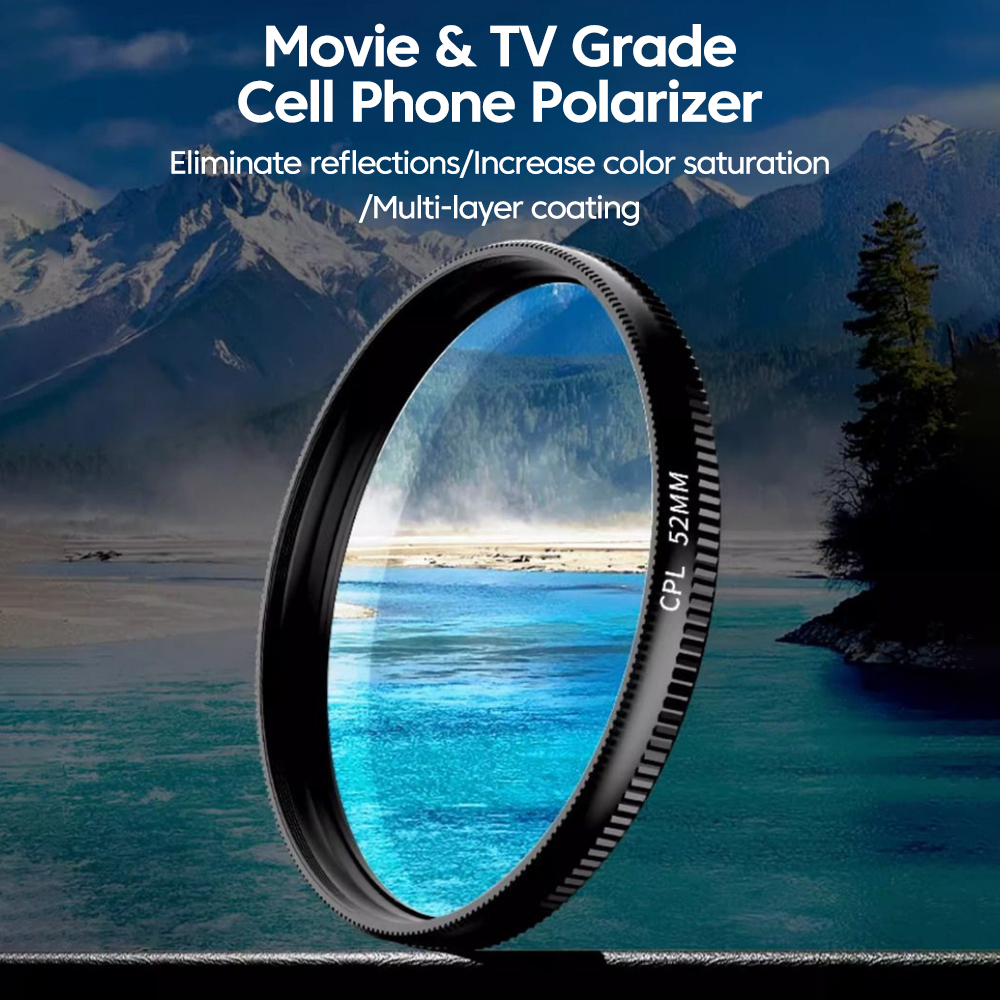 52MM CPL Filter Circular Universal Portable Polarizer Camera Lens Mobile Photography Polarizer No Reflections For Smartphones