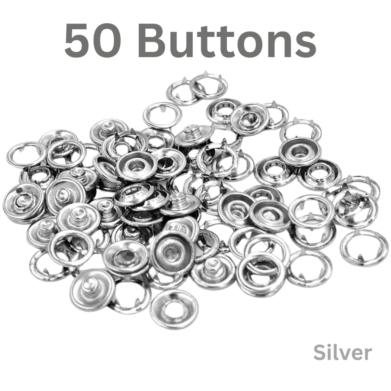 Silver 50 Buttons