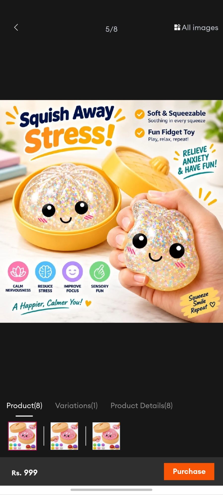 Dumpling Squishy  foamic Fidget sensory toys