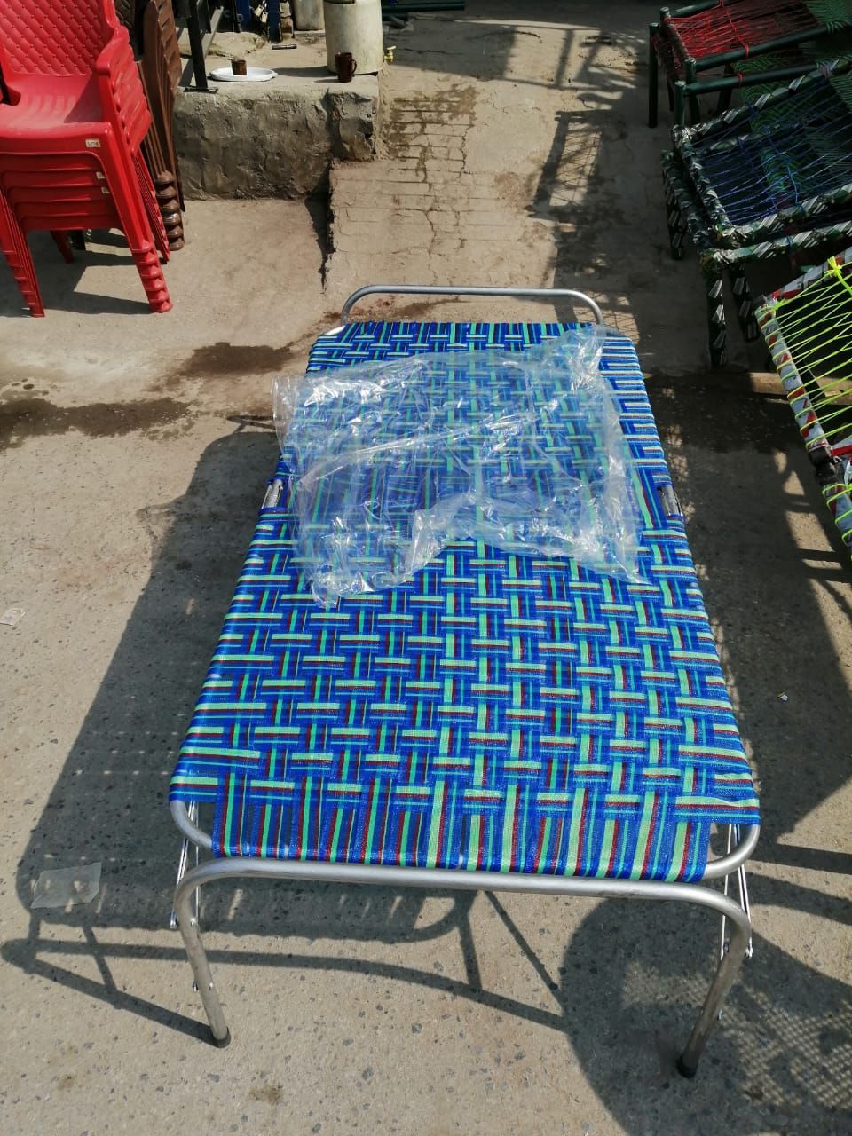 iron pipe charpai single bed