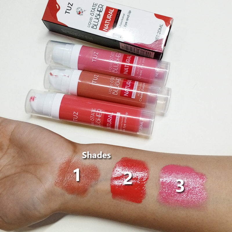TUZ Multi-Functional Blush Stick: 3-in-1 Makeup Essential
Liquid Blush, Eyeshadow, and Lip Color: All-in-One Product