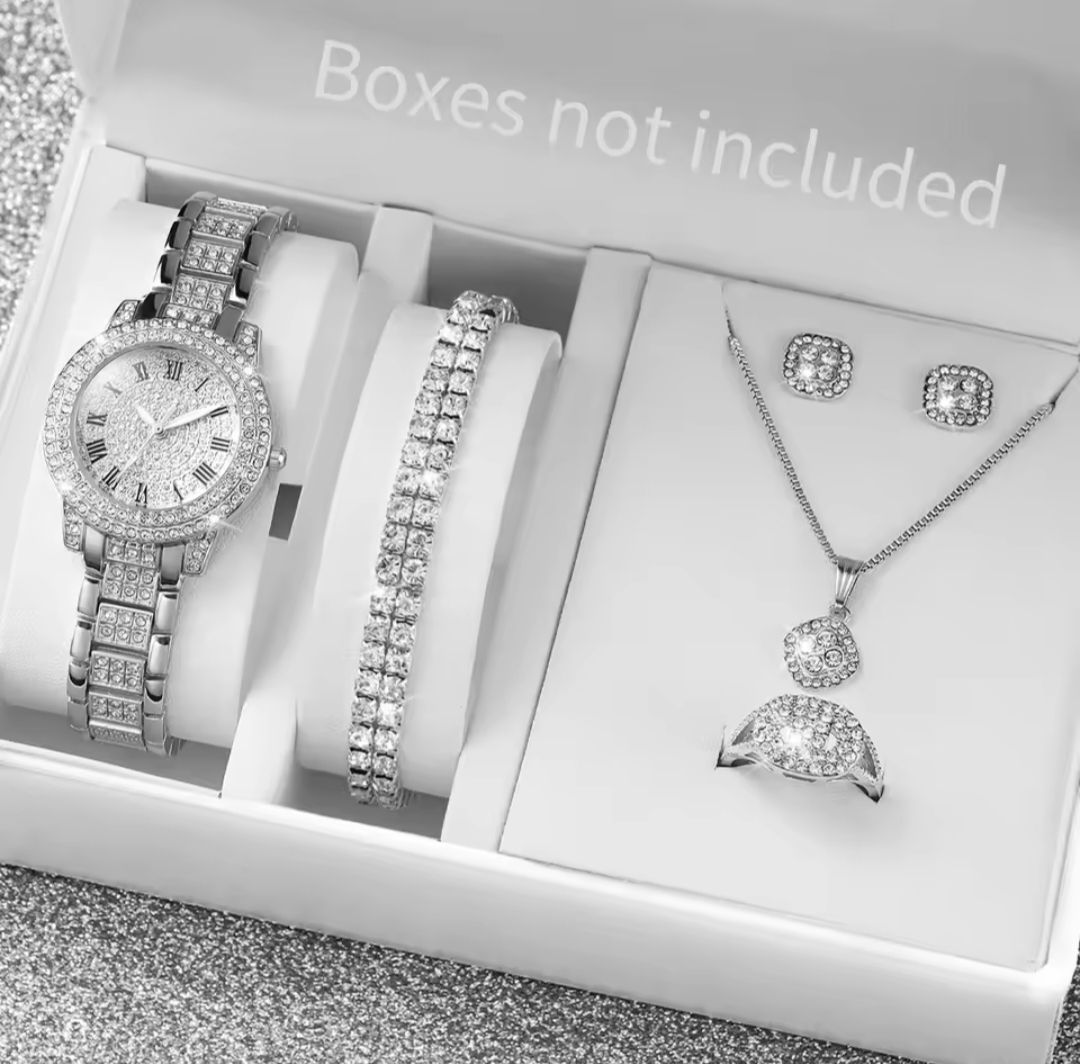 Watch - Fashion Square Watch Women Silver Watches Stainless Steel Band Quartz Wristwatches Ladies with bracelet set | Round watch | Rectangular Watch