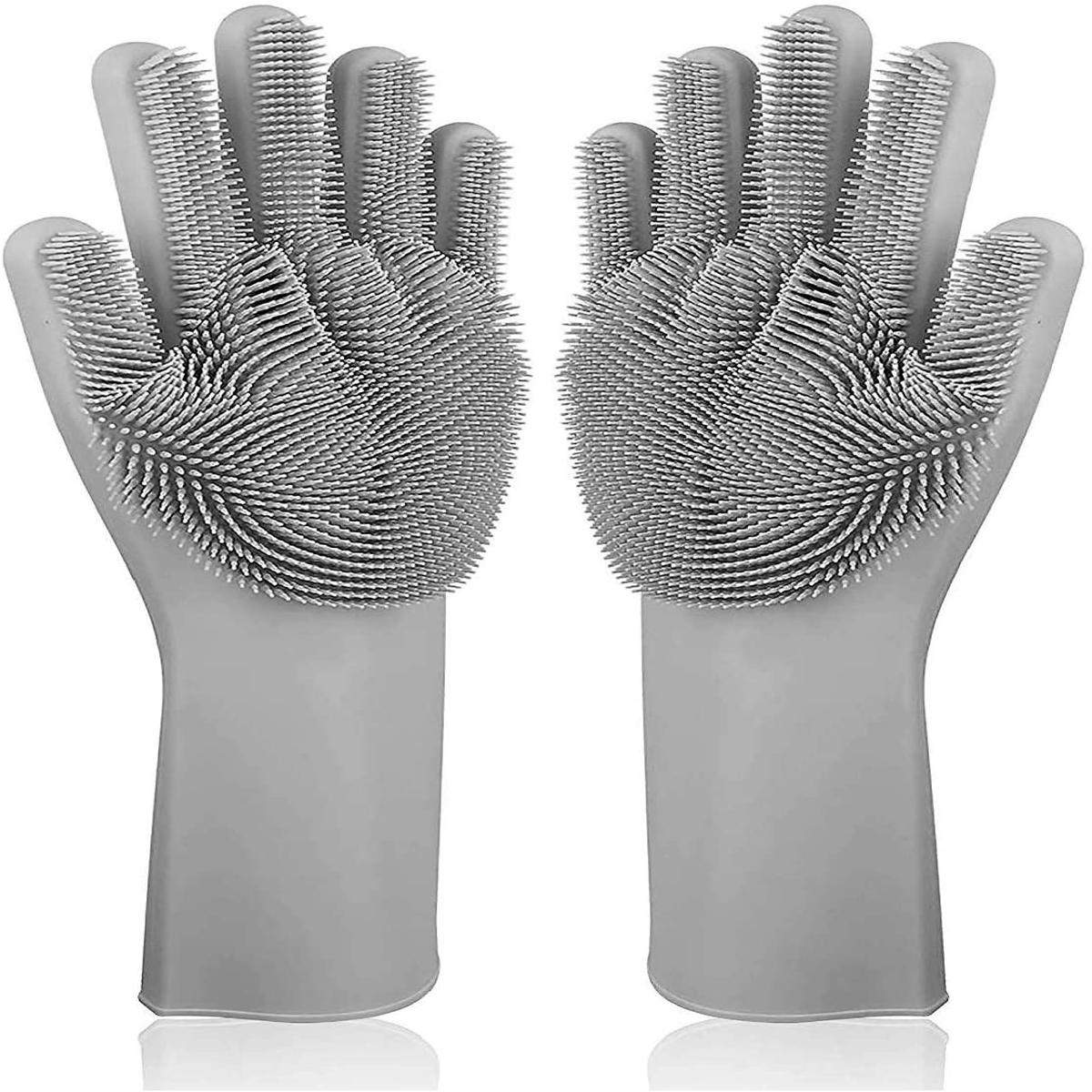 Magic Silicone Dishwashing Gloves with Bristles - photo 5