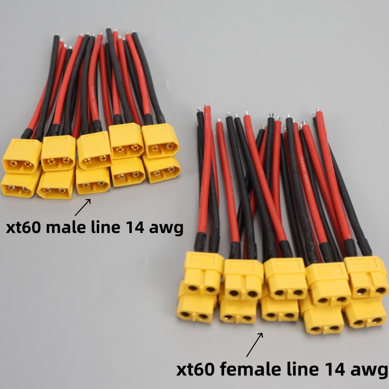Male Female Connector Plug with Silicon 14 AWG Wire XT60 Connector Plug Cable Dual Extension Battery RC Model Accessories