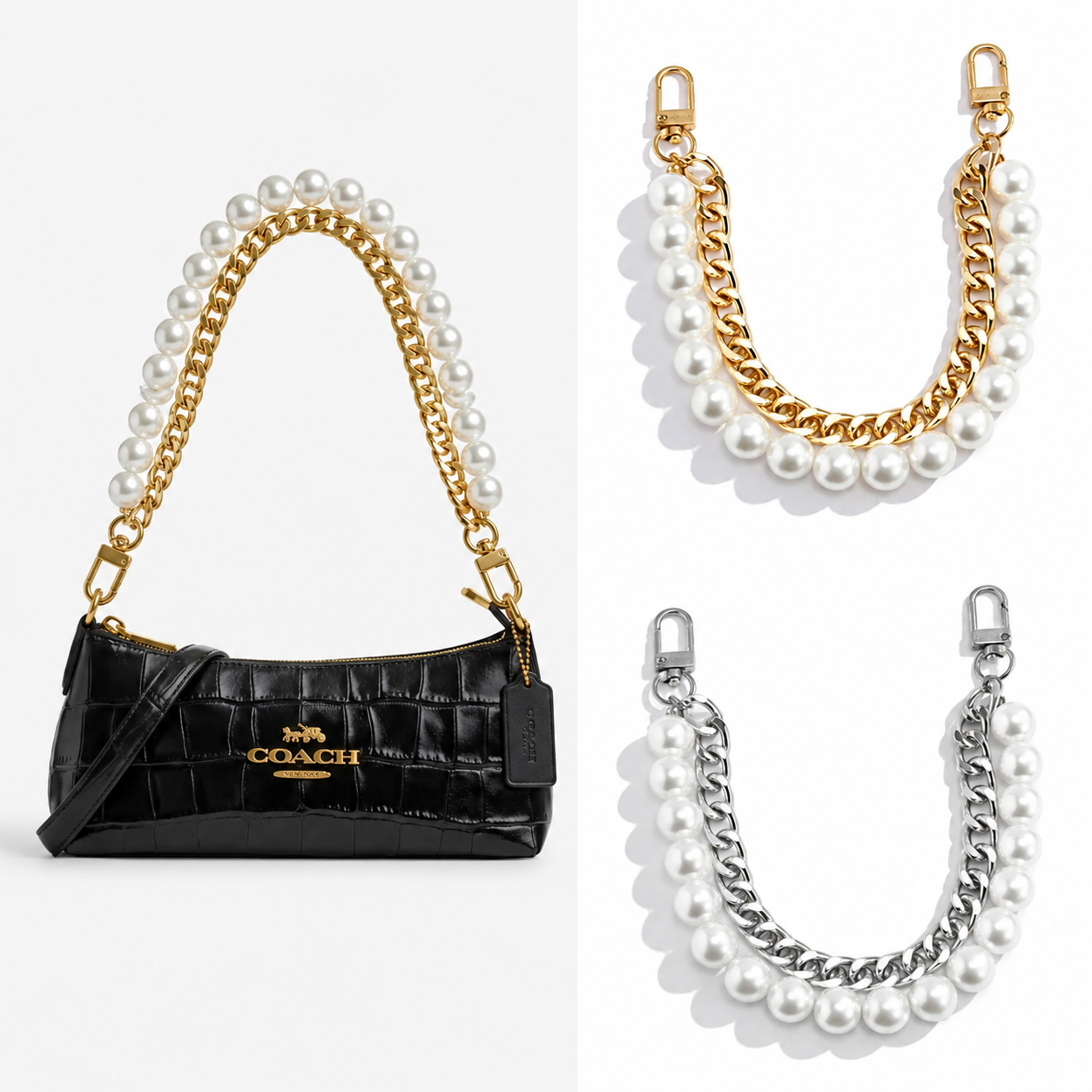 Handbag Replacement Big Pearls Chain | Shoulder Bag Strap |  DIY Purse Chains Handles