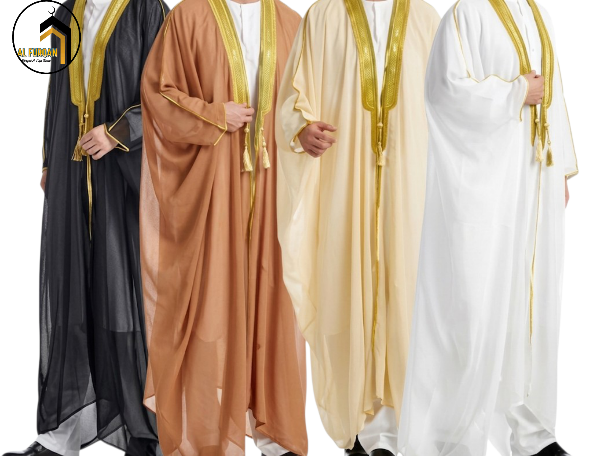 Premium Men's Bisht Cloak - Arab Wedding Dress - Saudi Style Thobe Robe for Eid & Events