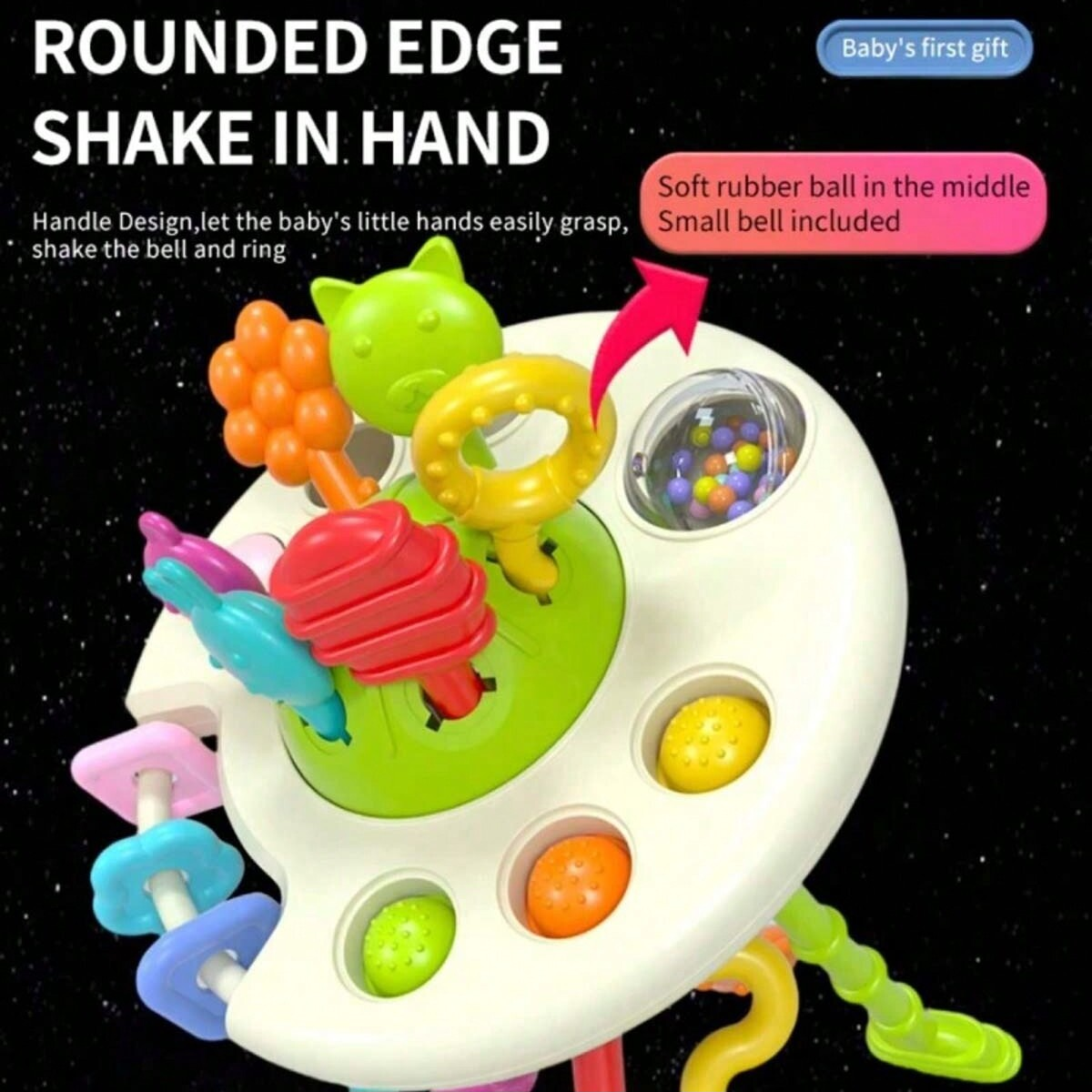 Activity Development Pull String Toys Silicone Teething Rattle Educational Learning Toy Baby Sensory Montessori Toys 
