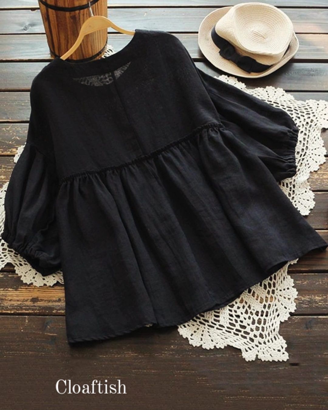 stitched cotton frock- Women’s Elegant Black western style Outfit - korean style frock - tops shirts for girls - Stylish Casual Formal stitched frock