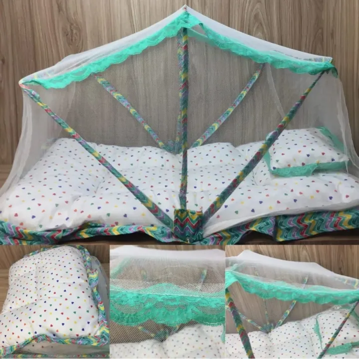 High Export Quality Fancy Baby Sleeping bag with Mosquito net Embroided Frill Crib 0-1 Year Infant Portable Folding Baby Cots Net Infant