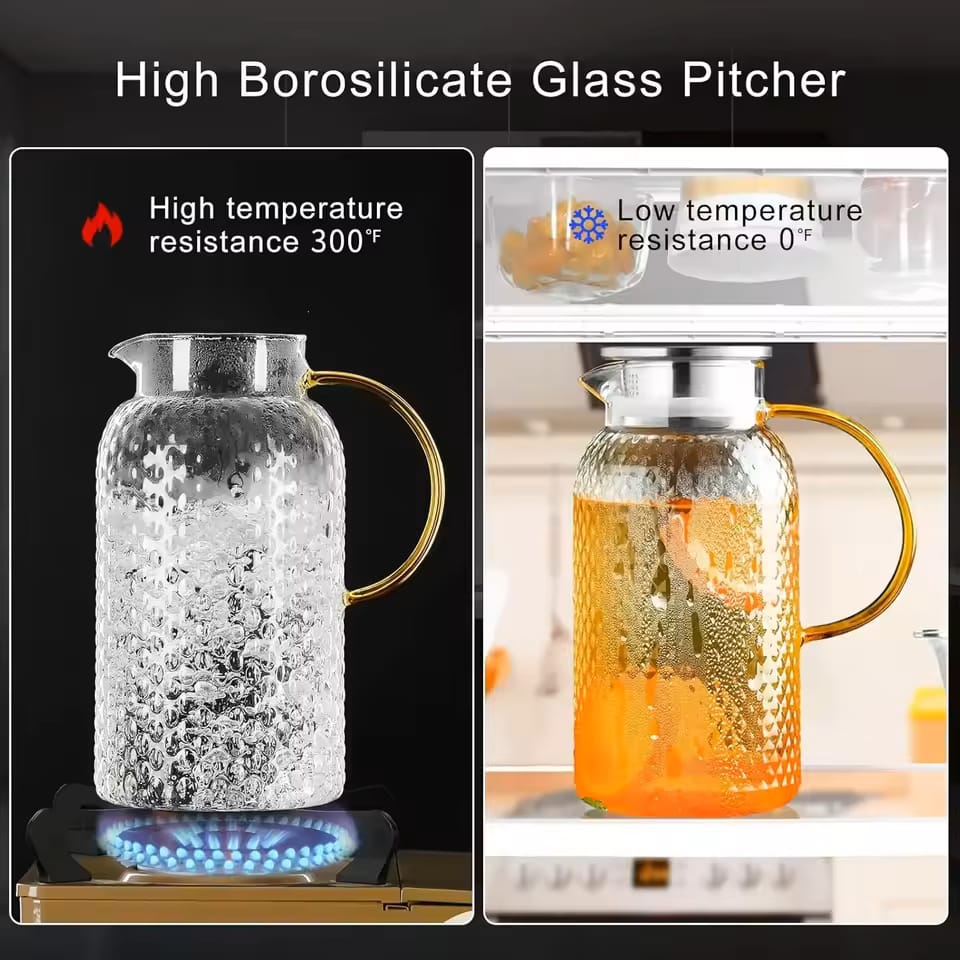 67oz Glass Pitcher with Steel Lid