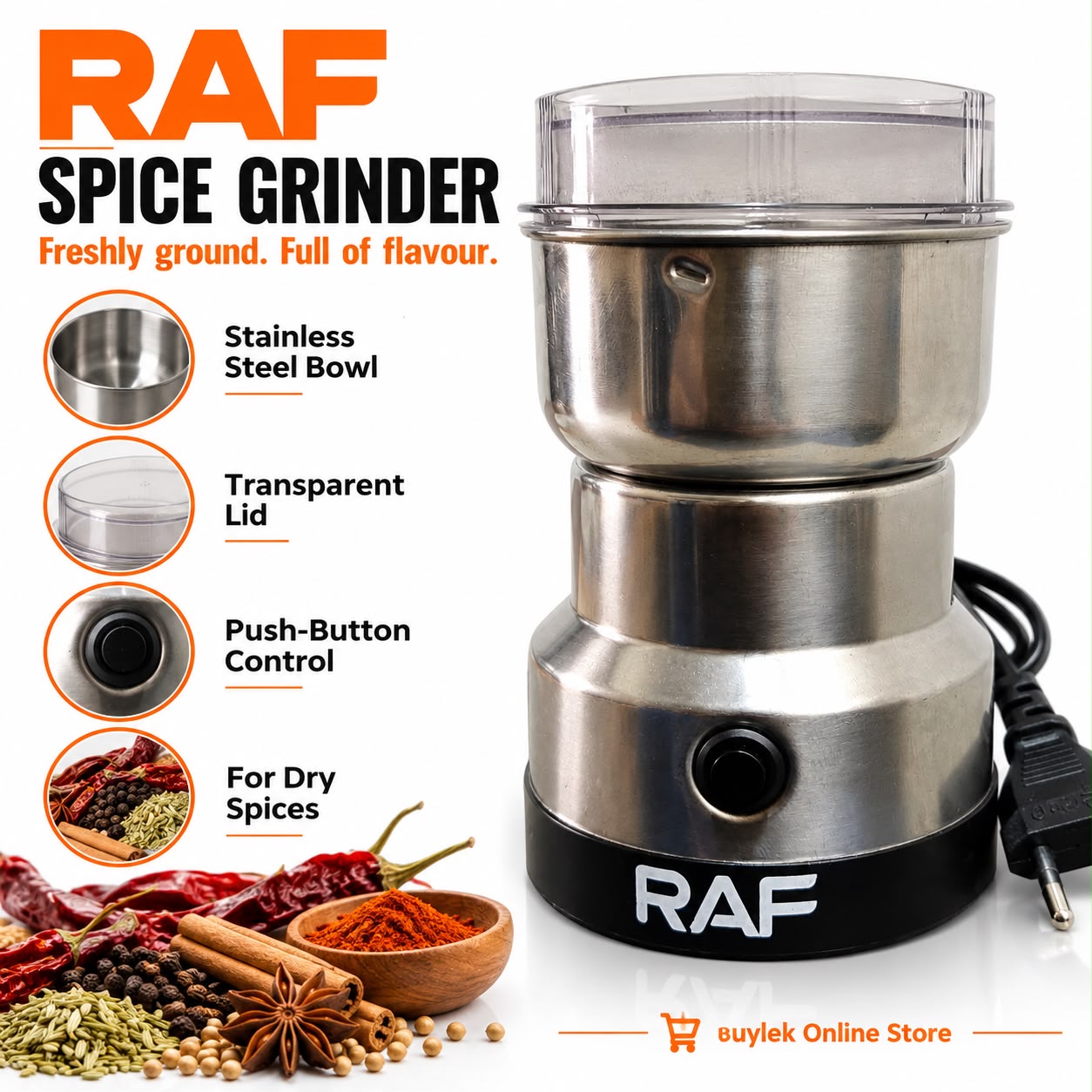 RAF grinder | electric spice grinder | masala grinder | coffee grinder | dry fruit grinder | nuts grinder | spice grinding machine | kitchen grinder