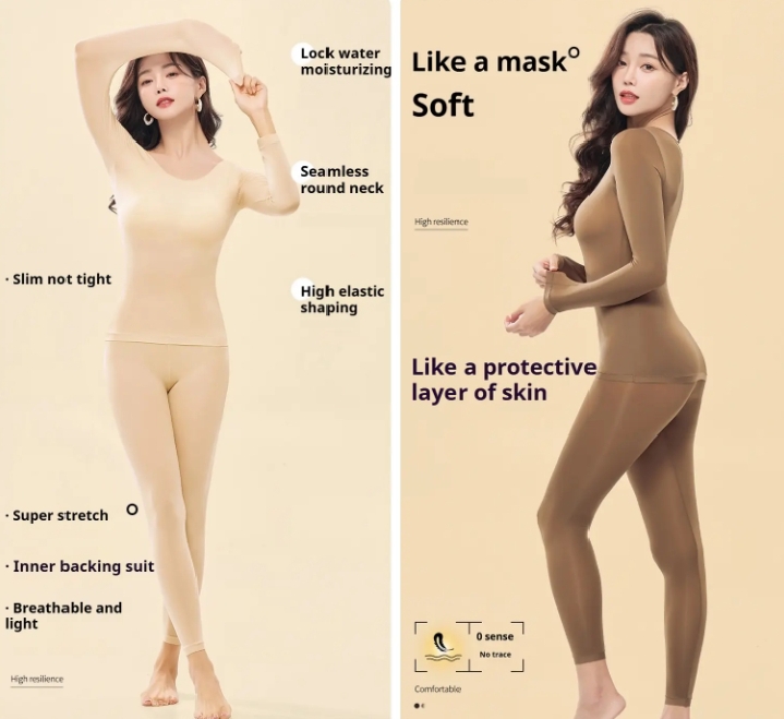 Thermal Women Set Long Sleeve Bottoming womens long johns Ultra-Thin autumn Thermal set Women's Seamless Thermal Also Wear in summer and winter both