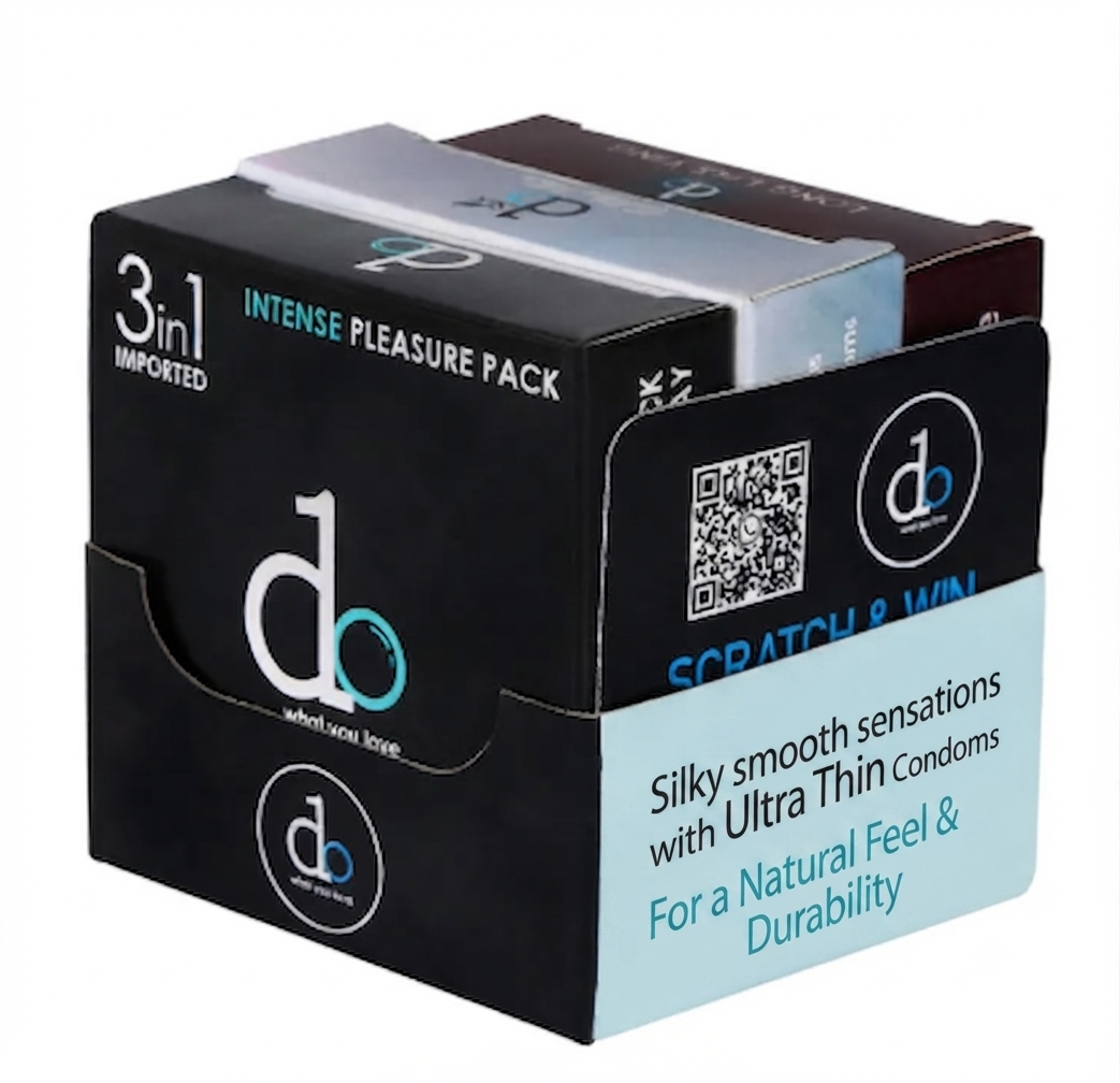 DO Bundle Pack Condoms 9 Pieces Lubricated Natural Latex for Protection & Comfort Pack of 3