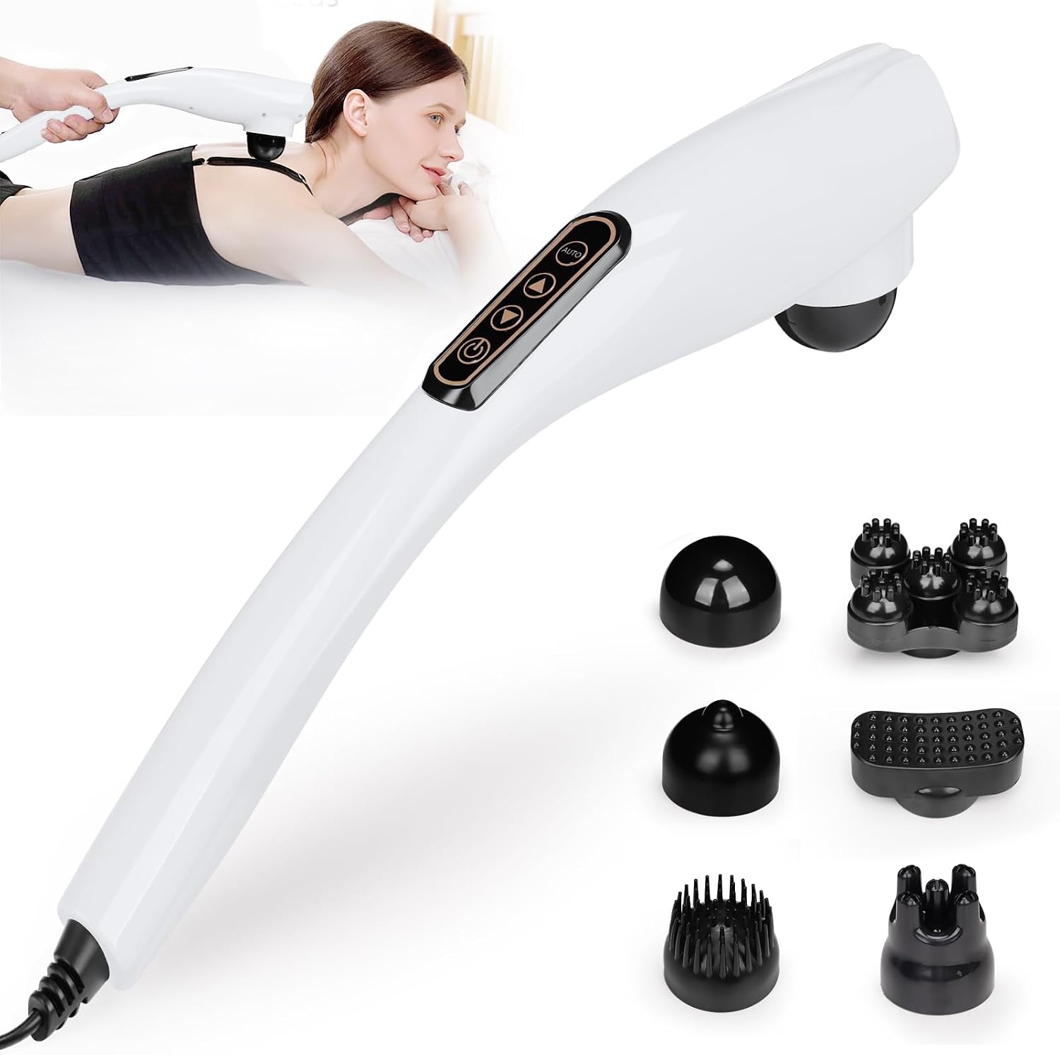 Handheld Electric Dolphin Massage Stick | Percussion Massage Hammer for Neck, Shoulders, Waist, Back, Legs & Body | Portable Electric Muscle Massager