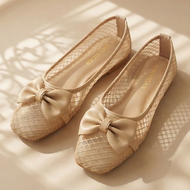 Mocassino Loafers for Women Net Leather Flat Shoes with Floral Pattern Winter Collection