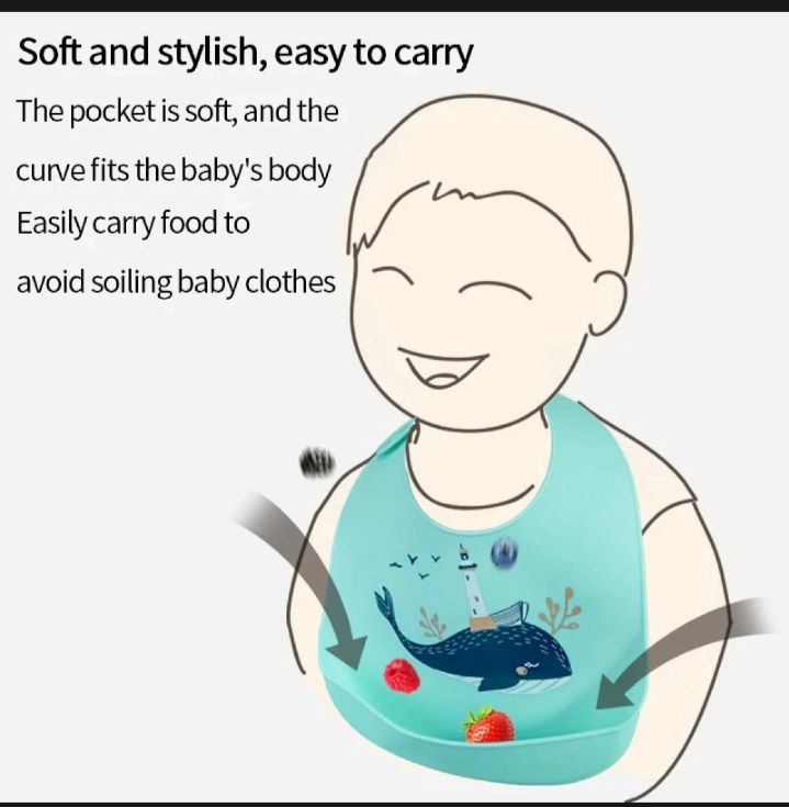 Waterproof Baby Silicone Bibs Kids Feeding