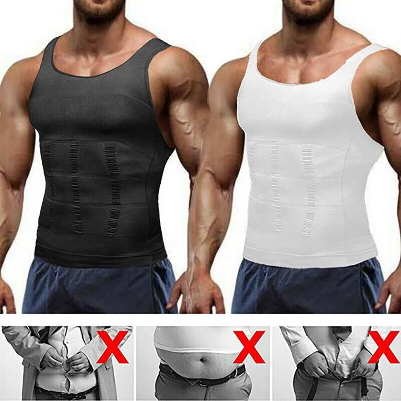 Men Slimming Tank Top Body Shaper Compression Shirts For Men /Breathable and Comfortable