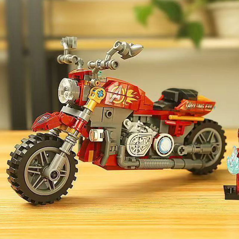 Creative Anime Characters Motorcycle Models Motorcycle Assembly Building Blocks Toys Decorative Items for Display as Holiday Gif