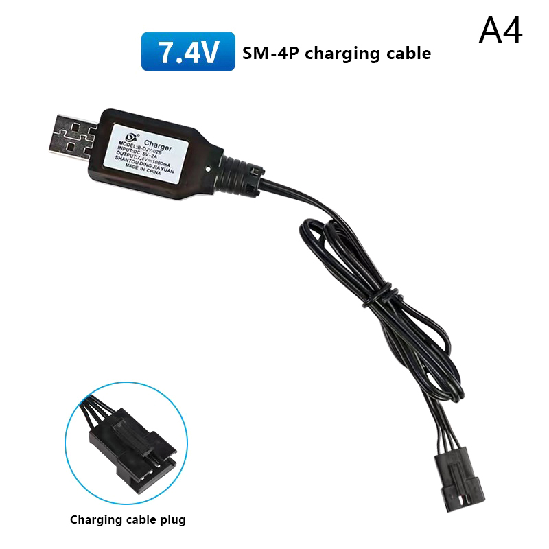 1PC 7.4V (3.7V X2) Charger SM-2P/3P SM-4P Reverse XH-3P/4P Li-ion Battery Electric RC Toys Car Boat USB Charge