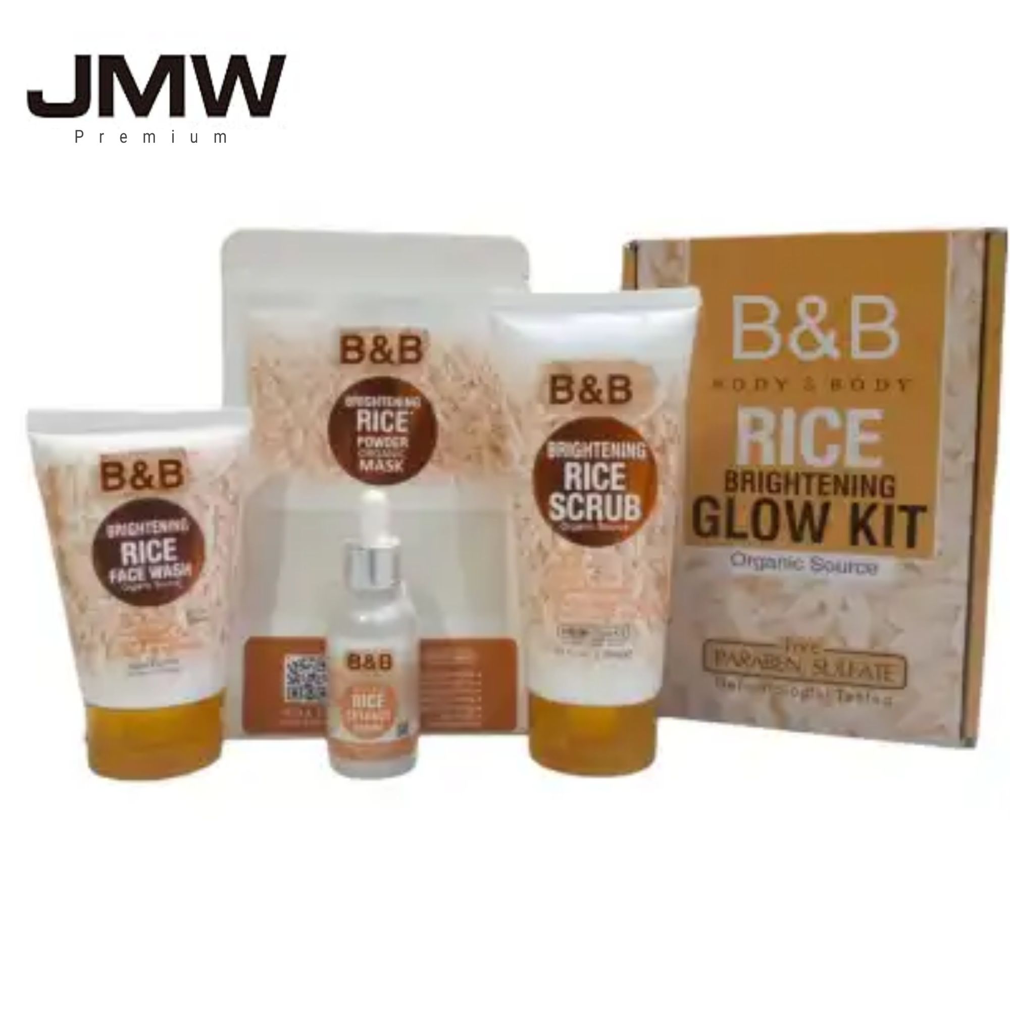 JMW Premium B&B Organic Rice Brightening Glow Kit 4 In 1 | Daraz.pk