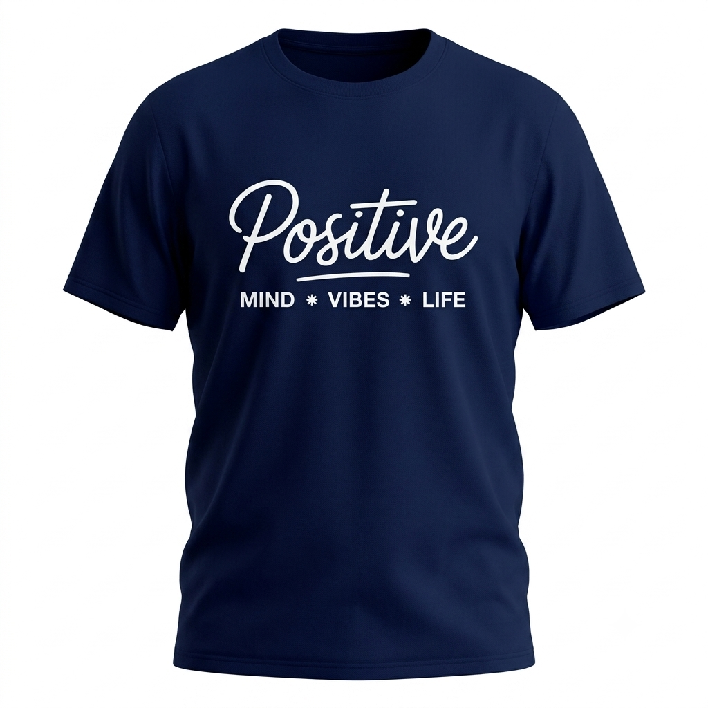 Rich Man Summers Blue Positive Printed Tshirts For Men - Men's Casual Regular Summer T Shirt - T Shirt For Men - Mens Tshirts - Tshirts For Boys
