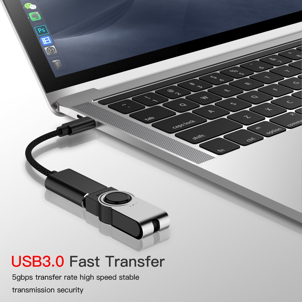 USB C to USB OTG Adapter, USB Type C Male to USB Type A Female Aluminium OTG (On-The-Go) Braided Cable Adapter for Flash Drive, Keyboard, Hub