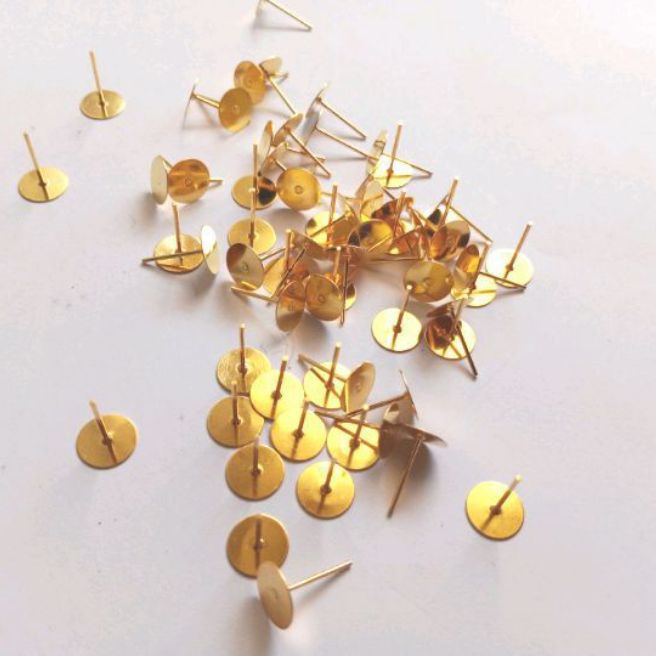 Blank Post Flat Round Earring Studs Pins for Earring Jewelry making