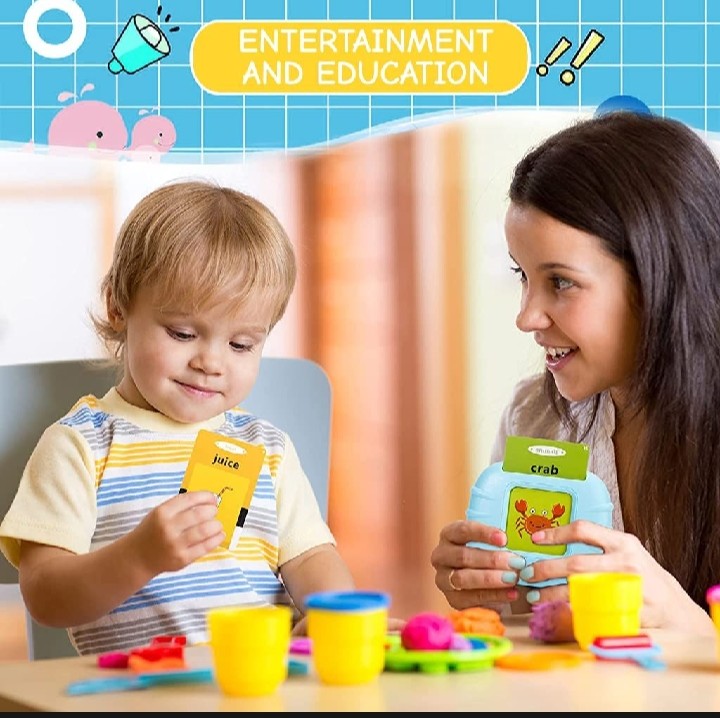 Talking Toy Flash Card for Kids 112 Card Early Language, 224 Words Education Learning Device Educational Toddlers Toys Reading Machinee Gift for Kids Ages 2-6