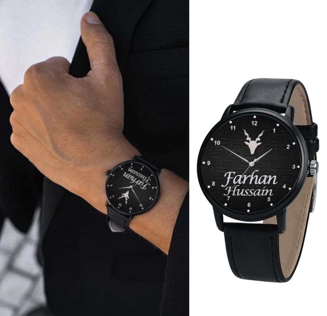 Customized Name Black Watch For Men