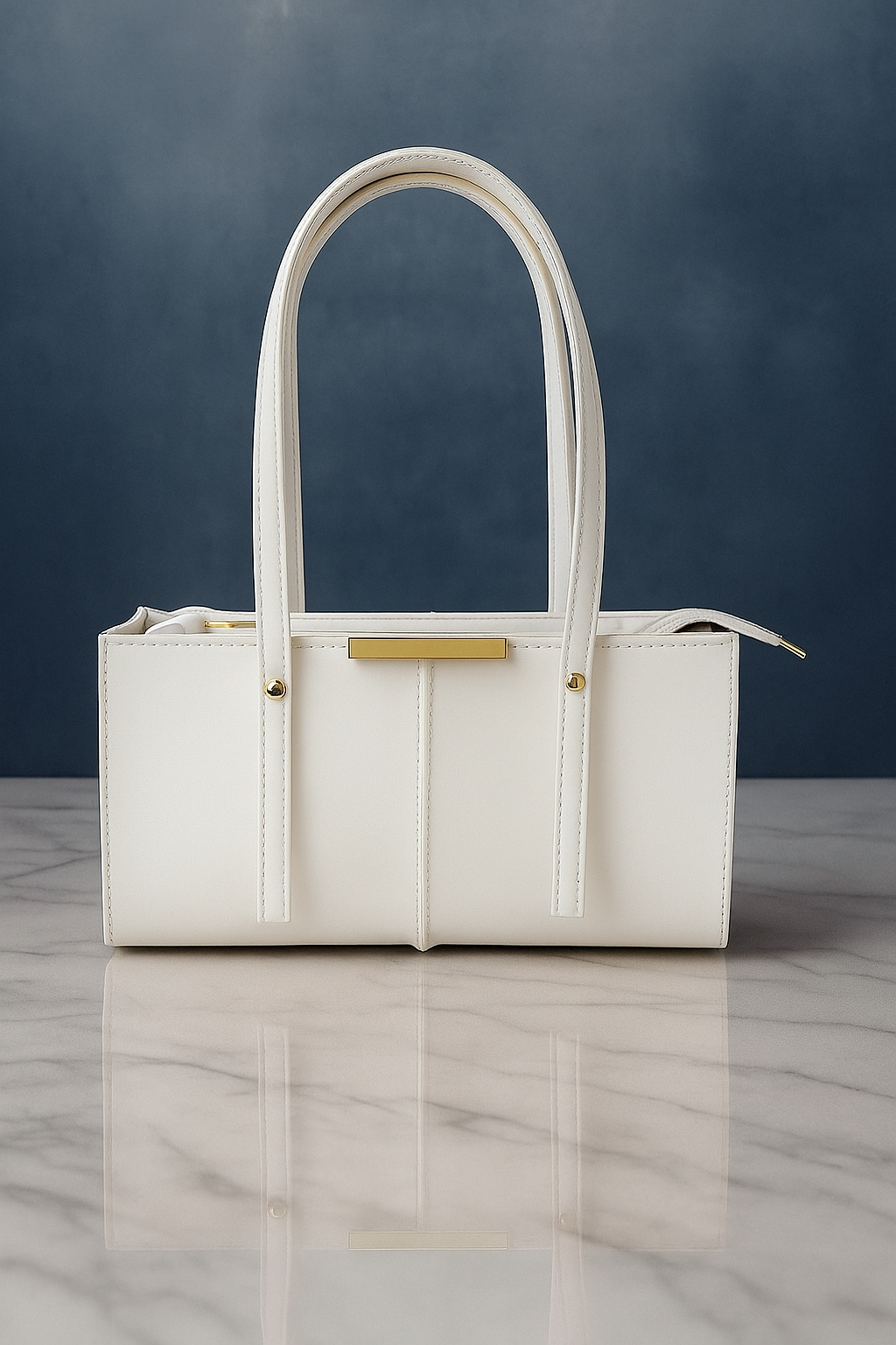 Trendy Women’s Shoulder Bag 💖 Premium Faux Leather Handbag 👜 with Gold Detailing ✨ Fixed Strap & Top Handle Carry