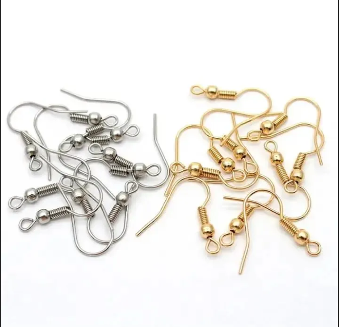 Earring Hooks for Jewelry Making Gold Silver | DIY Earring Hooks for Handmade Earrings | Earring Findings Supplies | Pack of 50 100 PCS