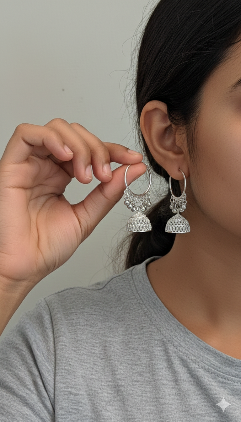 Random Jhumka Earrings For Women - 1 Pair - Klaizela
