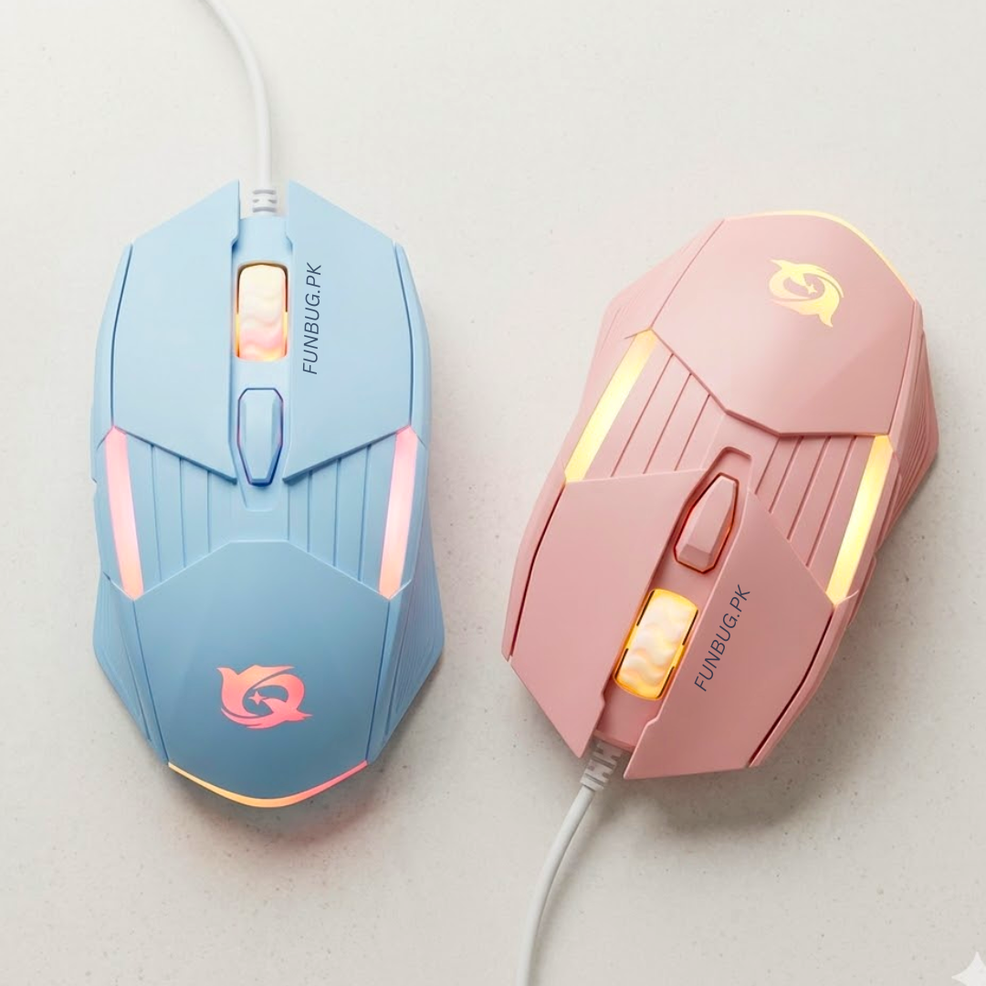 High Performance Ergonomic Gaming Mouse with 6 Programmable Buttons & RGB Breathing Lights | Silent Clicks, Adjustable 3200 DPI, 1.5M Fiber Wire Optical Mice for PC, Laptop, Pubg Mobile with FREE MousePad by FunBug